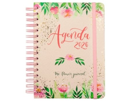 Agenda Finocam The Flower Journal A5 15,5 X 21,2 Cm Cor De Rosa 2026
