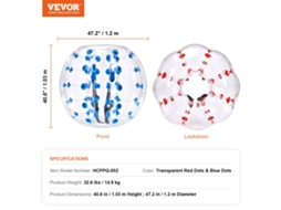 Bolas de Pára-Choques Infláveis ​​VEVOR Pacote com 2 Bolas de Sumô Zorb de 4 Pés/1 2 M para Adolescentes e Adultos