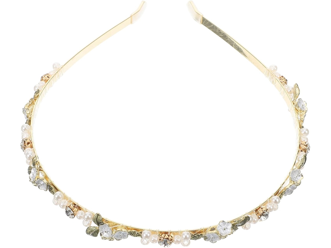 Tiara Feminina Elegante Com Flores E Pérolas Artificiais.