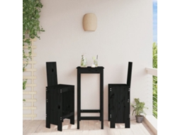 Vidaxl Cadeiras De Bar 2 Pcs 40x42x120 Cm Pinho Maciço Preto
