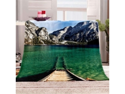 Manta com Estampa de Paisagem La em Microfibra 180x200cm
