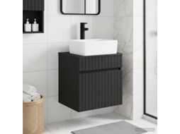 Vidaxl Vanidade De Pia De Parede Preto 49 X 41 X 63 Cm