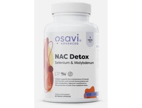 Nac Detox, Selénio E Molibdénio 60 Cápsulas Vegan Osavi