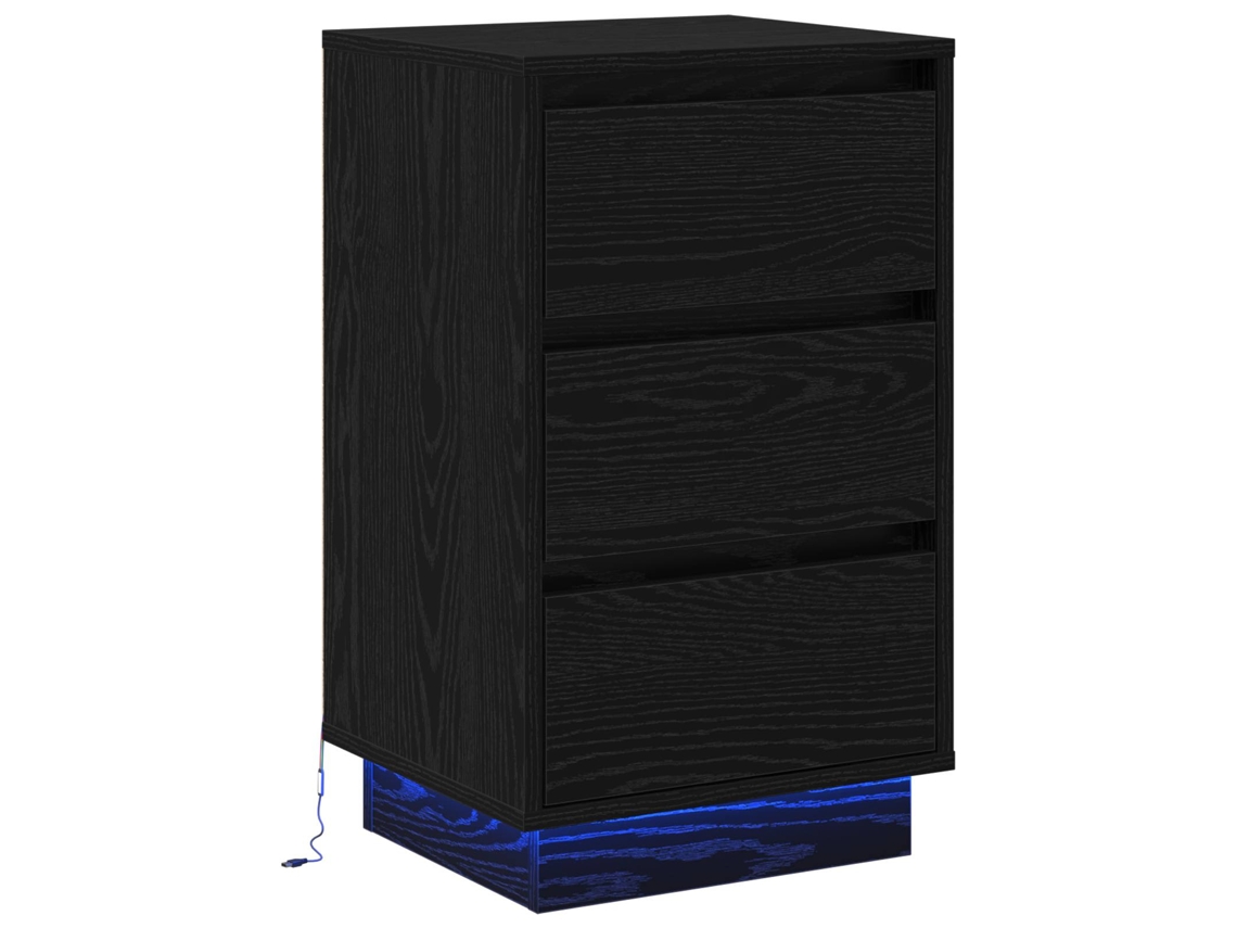 Armário Cabeceira Carvalho Preto 39 X 34,5 X 65 Cm MAISON EXCLUSIVE