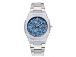 Relógio de Quartzo Masculino com Folhas em Relevo. MDUG (azul Claro)