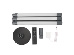Lâmpada de chão led rgb com spot 360° rotativa controle app e remoto 3 tubos removíveis alumínio S/MARCA