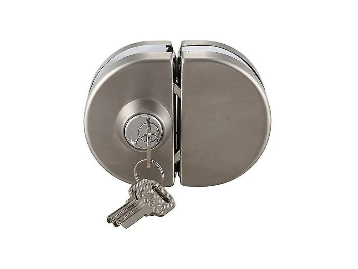 Fechadura De Aço Inoxidável Com Trava Dupla Para Porta Vidro, Correr Vidro 10 A 12 Mm Segurança Em Escritórios.