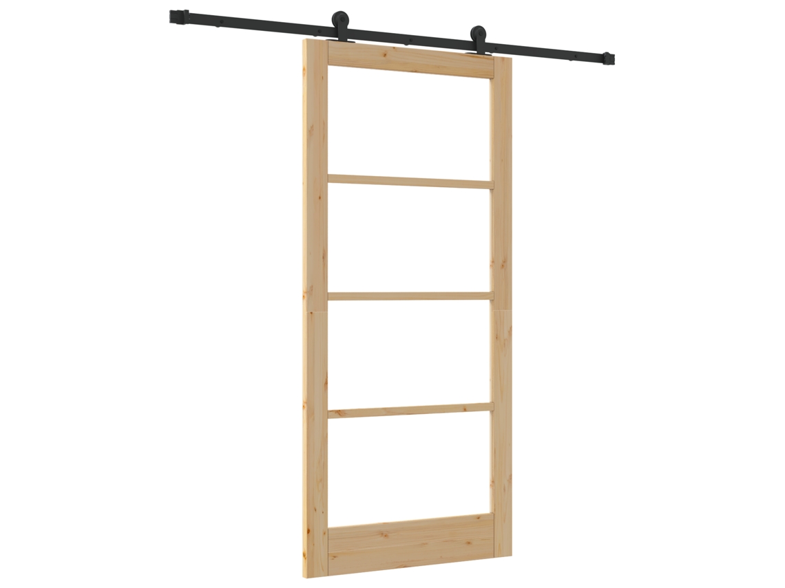 Conjunto 1 Porta Moderna Vidaxl Castanho Madeira De Pinho Maciça (93 X 202 Cm)