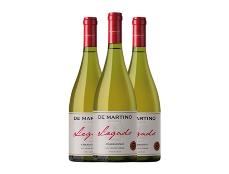 Vinho branco DE MARTINO Legado Chardonnay Valle de Limarí Crianza (0.75 L - 3 Unidades)