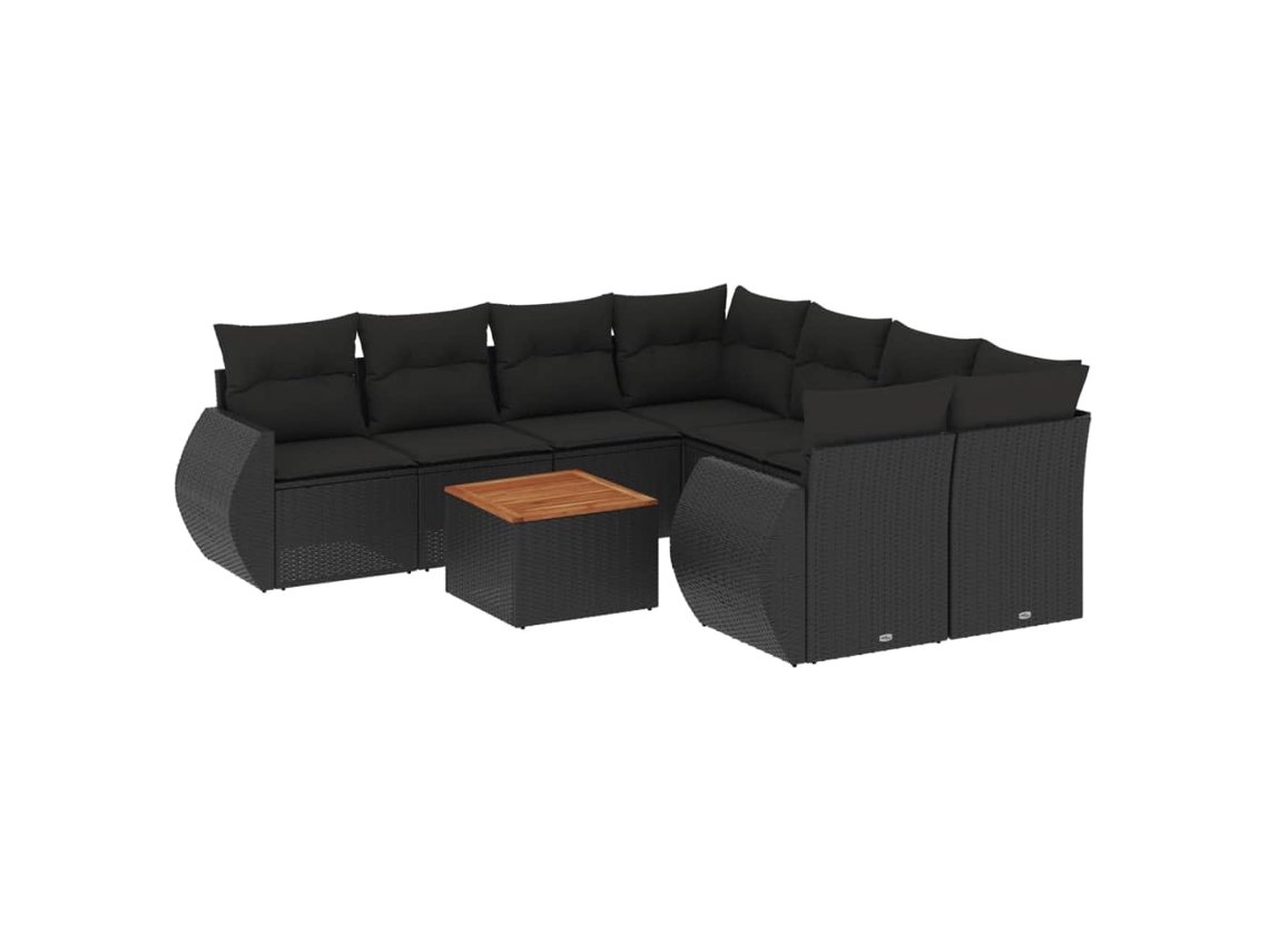 Garden Sofa Set, Garden Sofa Sets Vidaxl Preto Rattan / Vime (n/a)