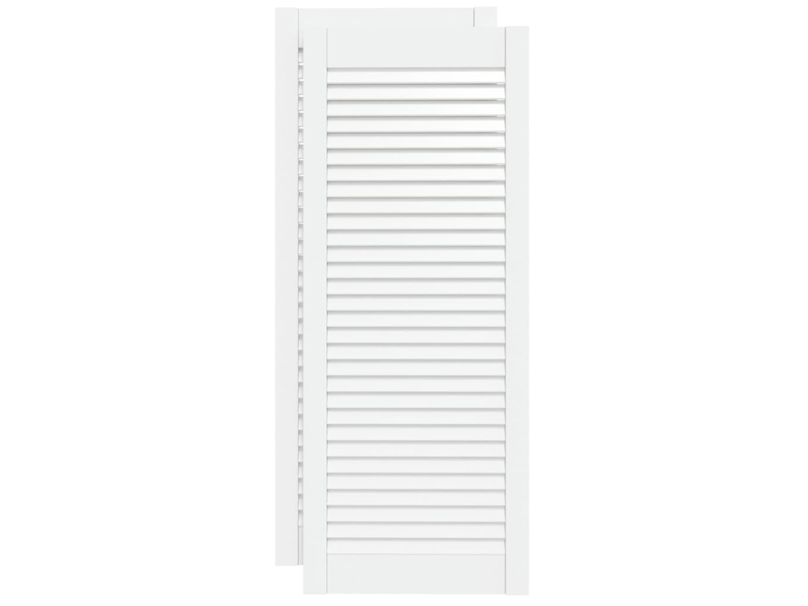 Portas de Armário Design de Persiana Pinho Maciço Branco MAISON EXCLUSIVE 2 Pcs