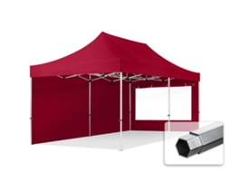 Tenda Dobrável 3x6m, Alumínio Profissional De 40 Mm, Laterais Com Janelas Panorâmicas, Vermelha