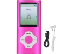 Leitor de MP3/MP4 de 128 GB, tela de 1 polegada, 128 GB, 10 horas de reprodução de música portátil com som HiFi colorido de 1,8 polegadas (rosa)