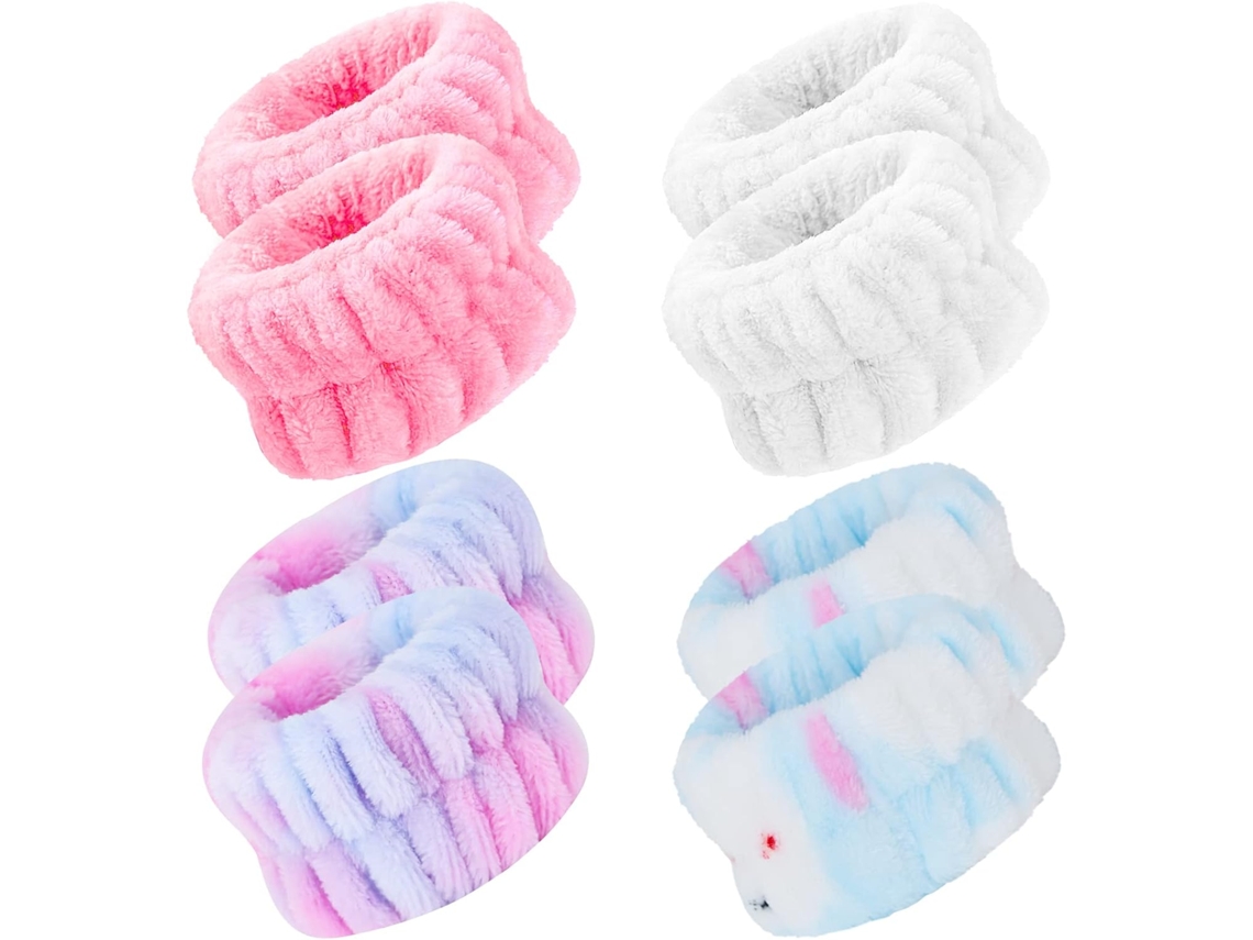 Conjunto De 8 Faixas Pulso Para Spa Toalha Em Microfibra