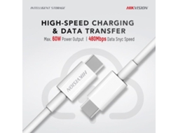 O Cabo HIKVISION Usb-C É Um Cabo Tipo C para Tipo C Branco