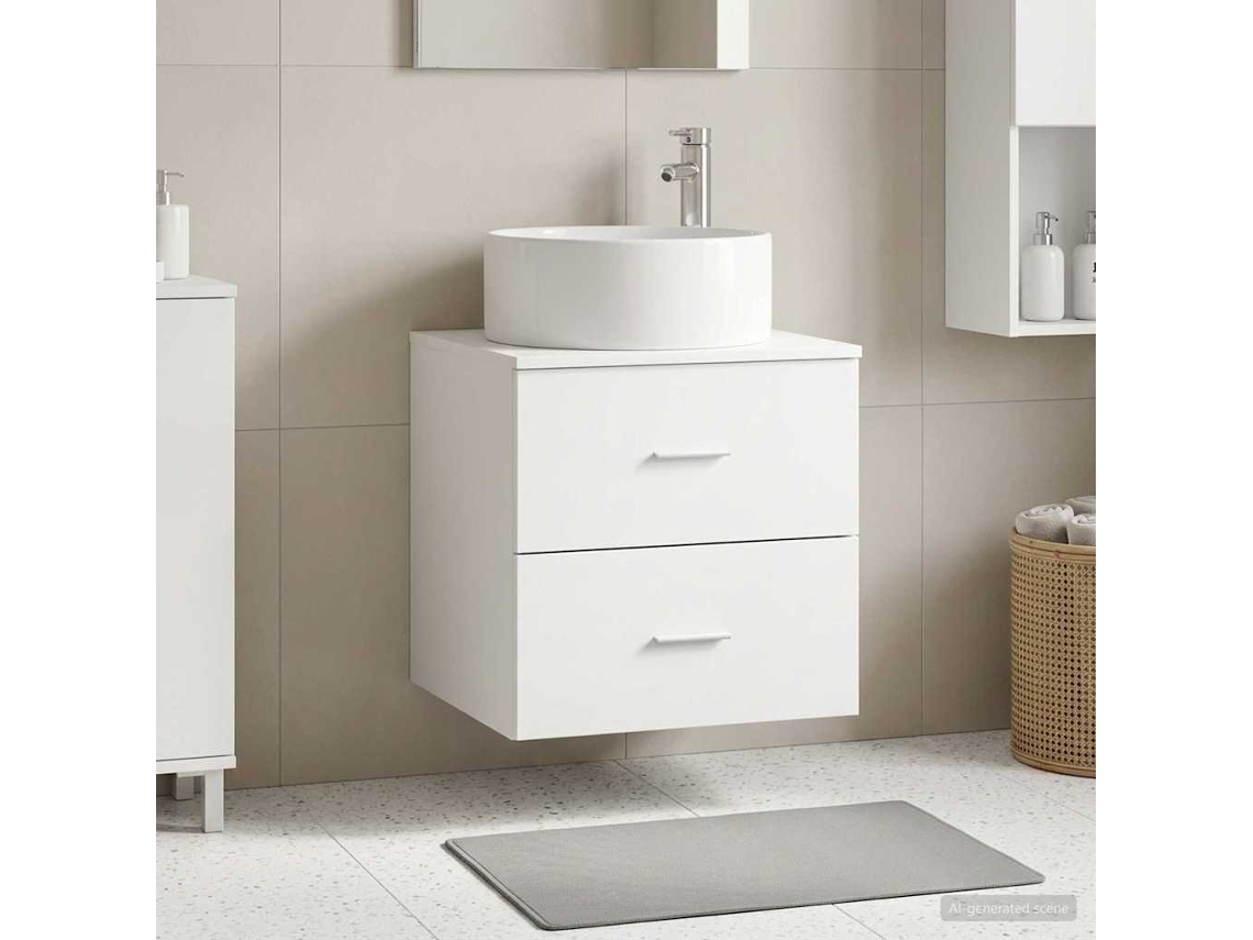 Vidaxl Vaidade Com Pia Suspensa Branco 49,5 X 44,5 X 65,5 Cm