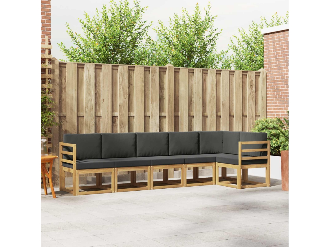 Vidaxl Conjunto De Sofás Para Exterior 6 Unid. Branco E Antracite