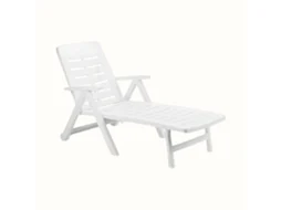 Espreguiçadeira IPAE PROGARDEN Smeraldo Com Rodas Branco (72x189x96cm)