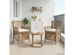 Vidaxl Cadeira Para Exterior 2 Unid. Bege E Creme Vime Pe