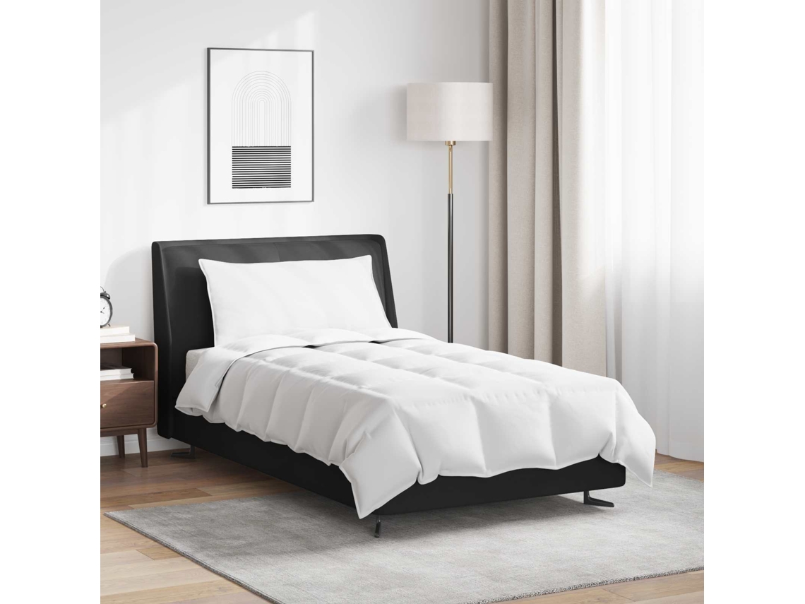 Vidaxl Edredom De Verão Simples 2 Pcs Branco Pena De Ganso