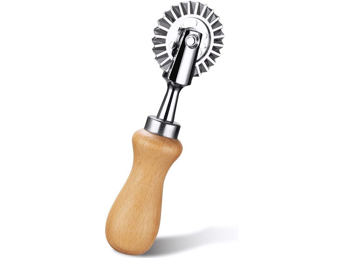 Roda de Corte Nova Line para Massas e Ravioli com Mango de Madeira 3,3cm Diâmetro S/MARCA