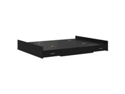 Conjunto 1 Estrutura De Cama Moderna Vidaxl Preto Madeira De Pinho Maciça (135 X 190 Cm)
