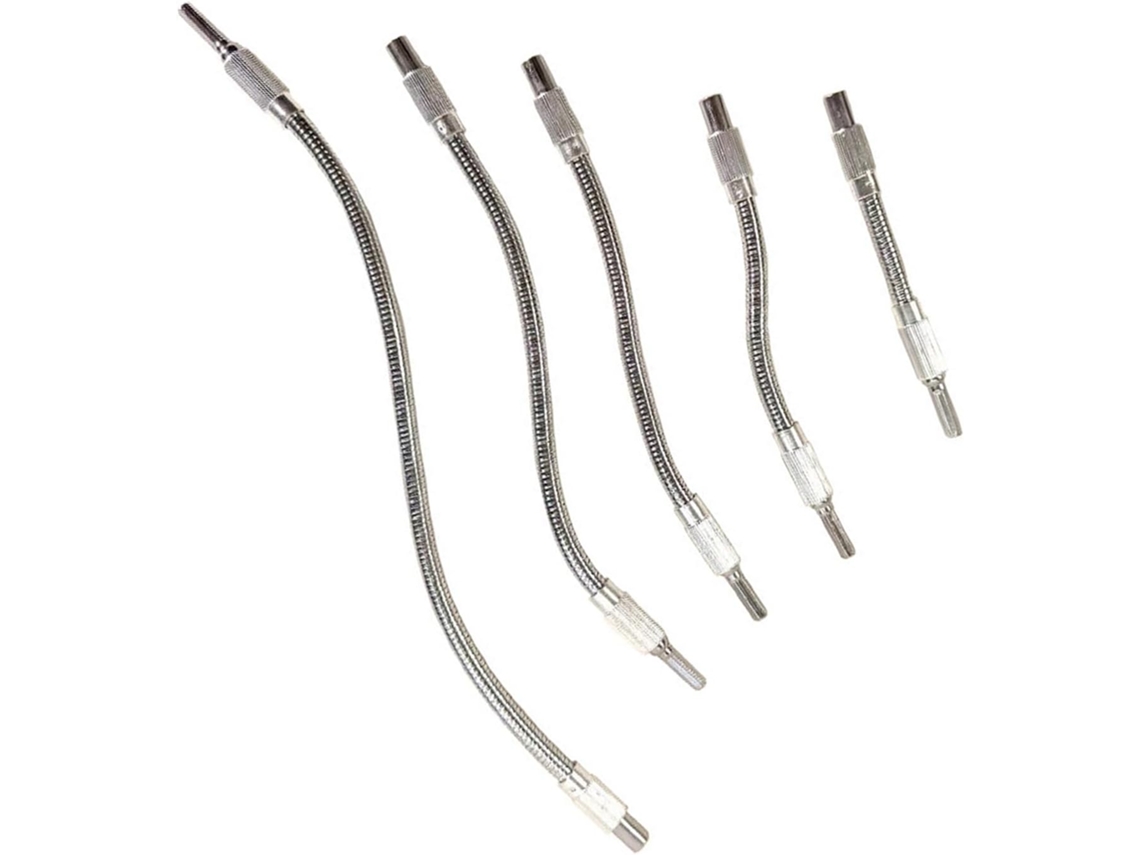 Conjunto De 5 Adaptadores Flexíveis Para Brocas Com Eixo Macio,