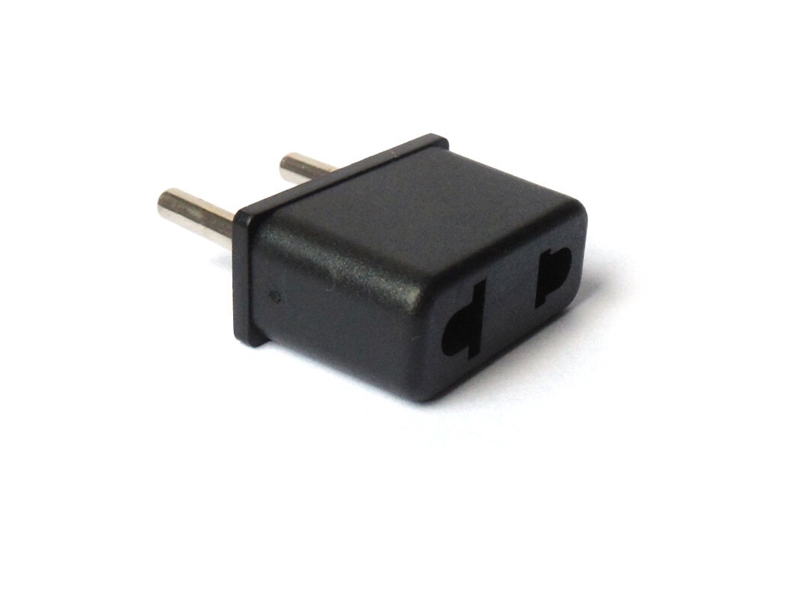 Adaptador De Viagem Eua Para Ue, Preto, Plugue Compacto Para Eletrônicos Americanos, Potência Máxima: 2500 W