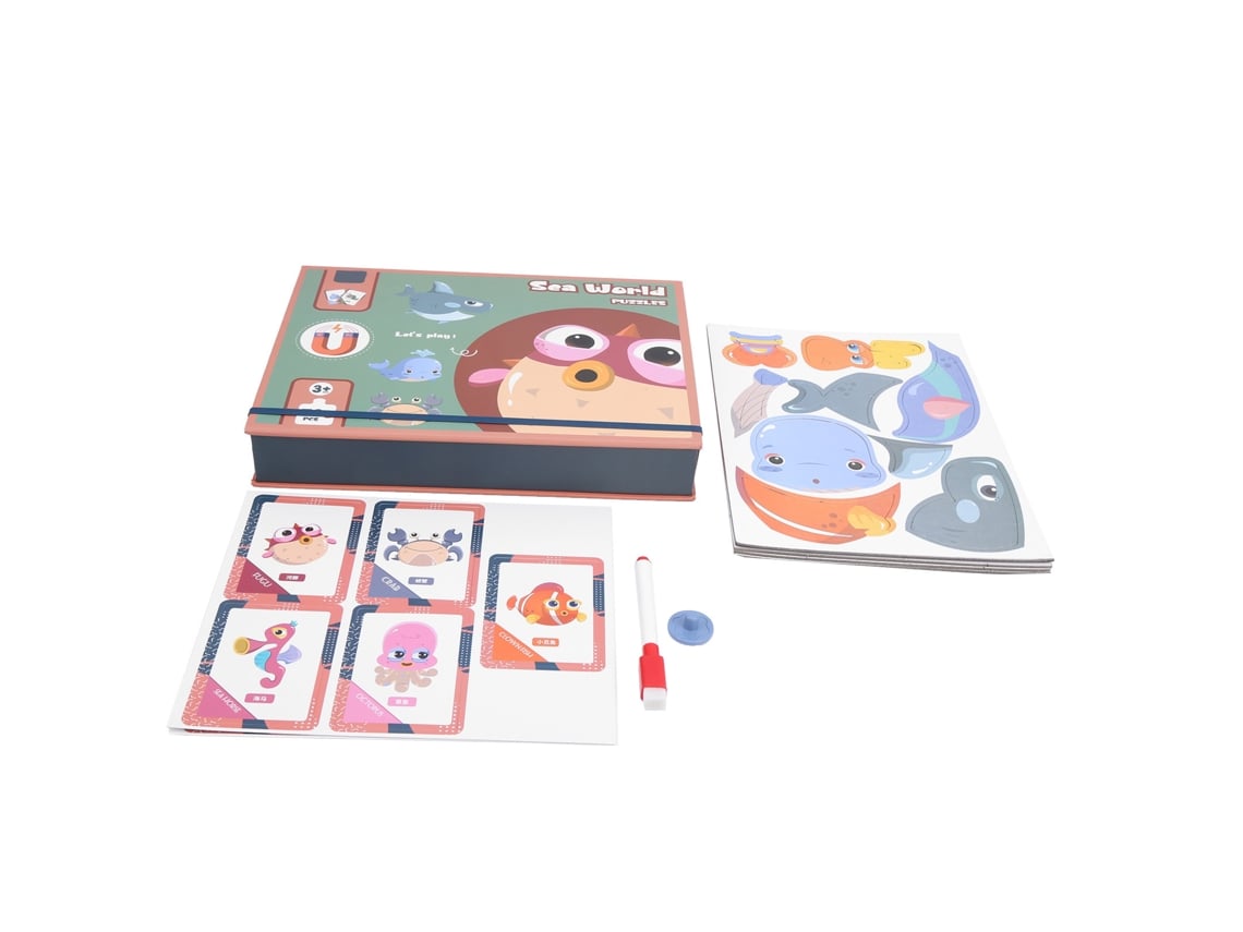 Ats brinquedo Educatsivo de Quebra cabeça Magnético para Crianças, Tábua de Desenho Diy, Quebra cabeça Magnético Infantil