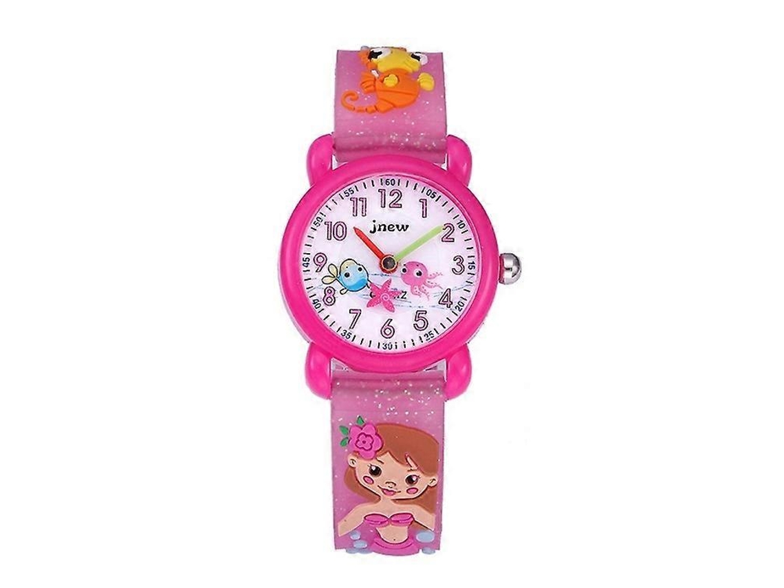 Jnew A335-86261 Relógio Infantil 3d De Silicone Com Desenho De Sereia, Resistente À Água E Com Movimento De Quartzo
