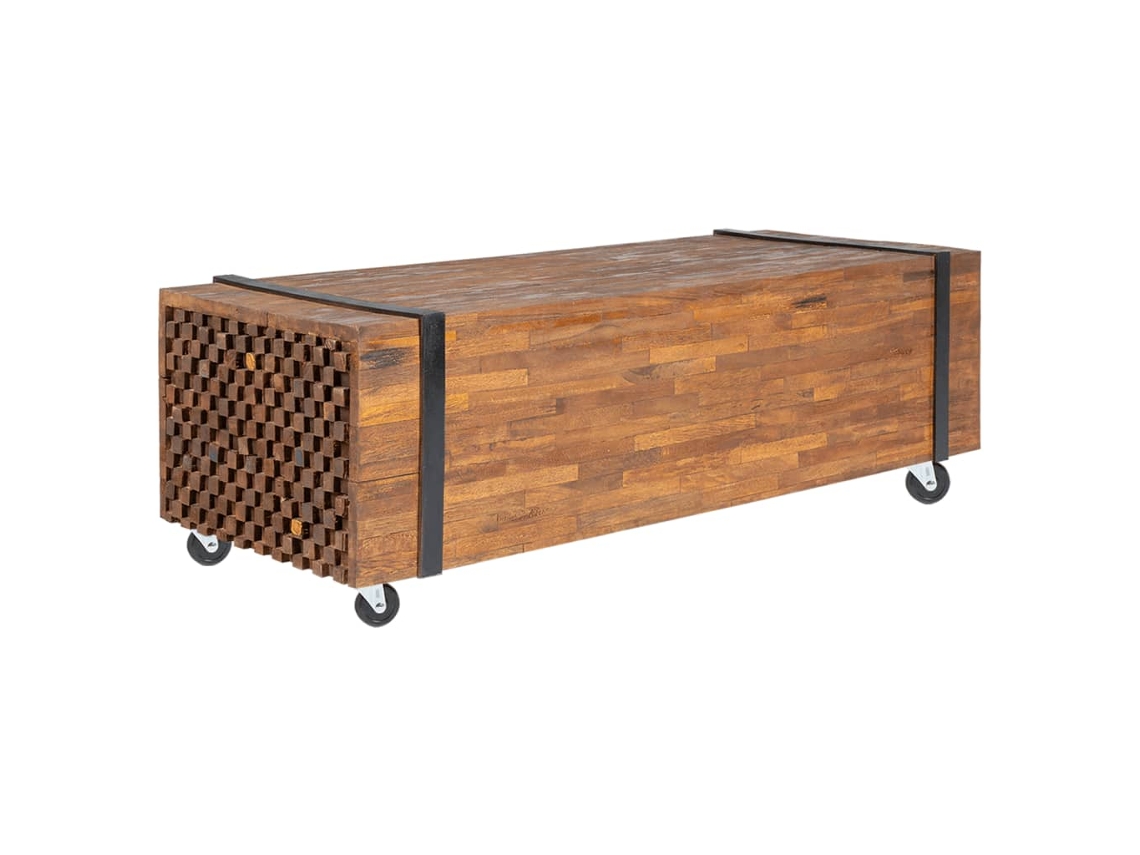 Vidaxl Mesa De Centro 110x45x38 Cm Madeira De Teca Maciça