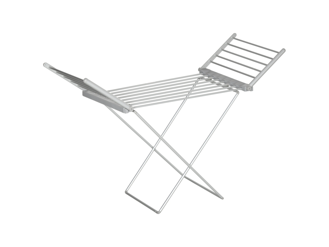 Varal Roupa Elétrico Aquecido, Dobrável, Alumínio, 144x53x91 Cm, Prateado