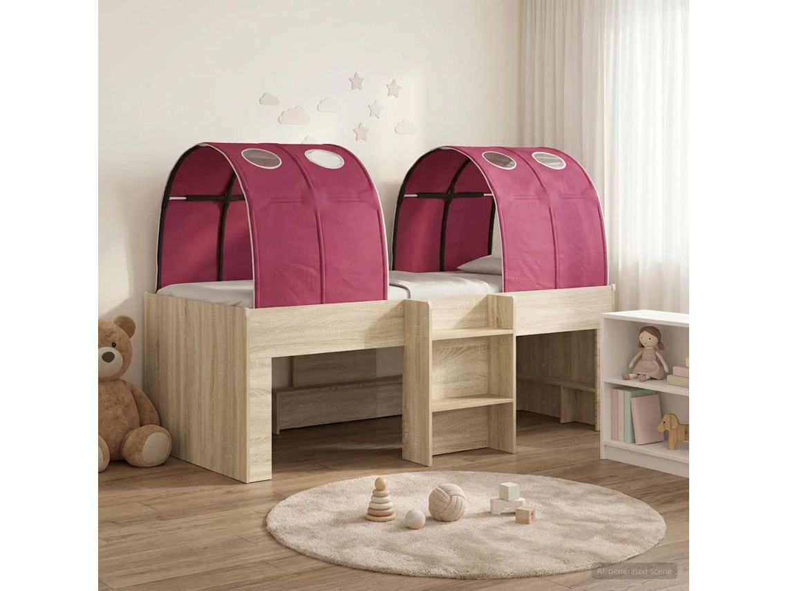 Vidaxl Estrutura De Cama Alta Para Crianças Com Túnel 3 Unid.