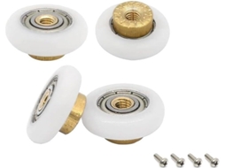 Conjunto De 4 Roletes Para Portas Chuveiro Vidro Com Núcleo Latão E Ro