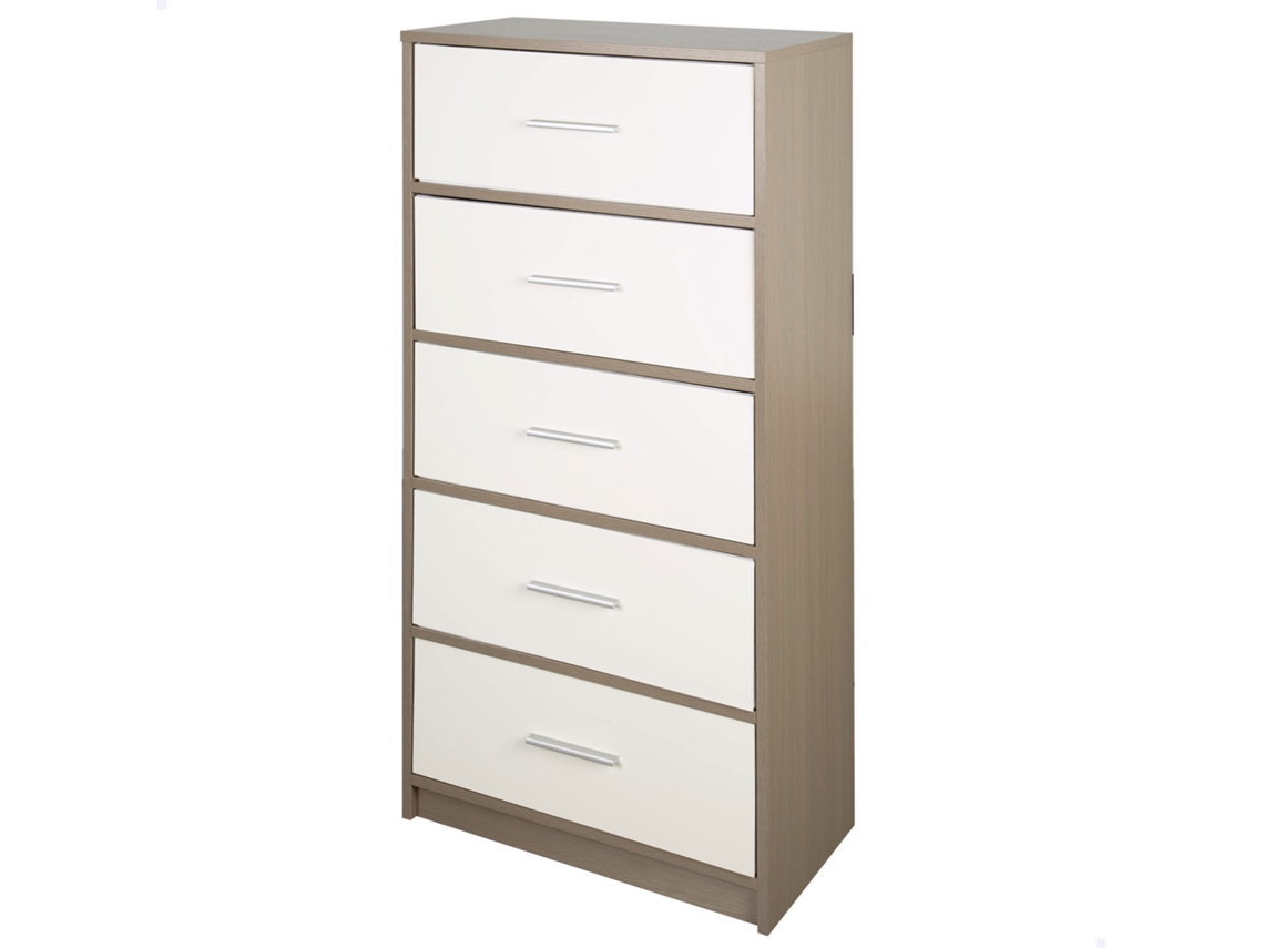 Cómoda Branca MAX HOME Madeira Tecido Branco (58x30x112cm)