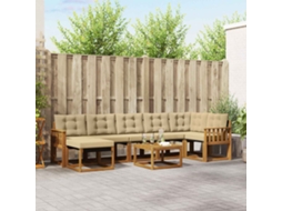 Vidaxl Conjunto De Sofás Para Exterior 8 Pcs Natural E Bege