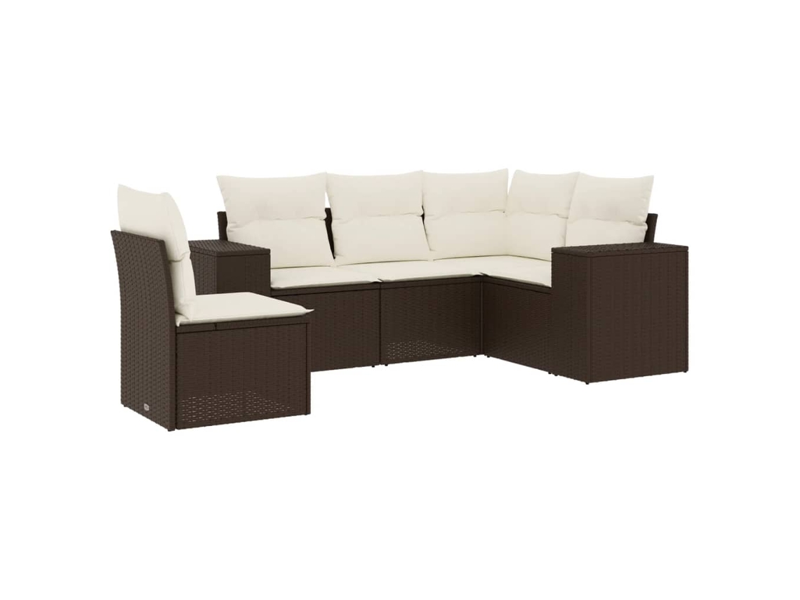 Garden Sofa Set, Garden Sofa Sets Vidaxl Marrom Rattan / Vime (n/a)