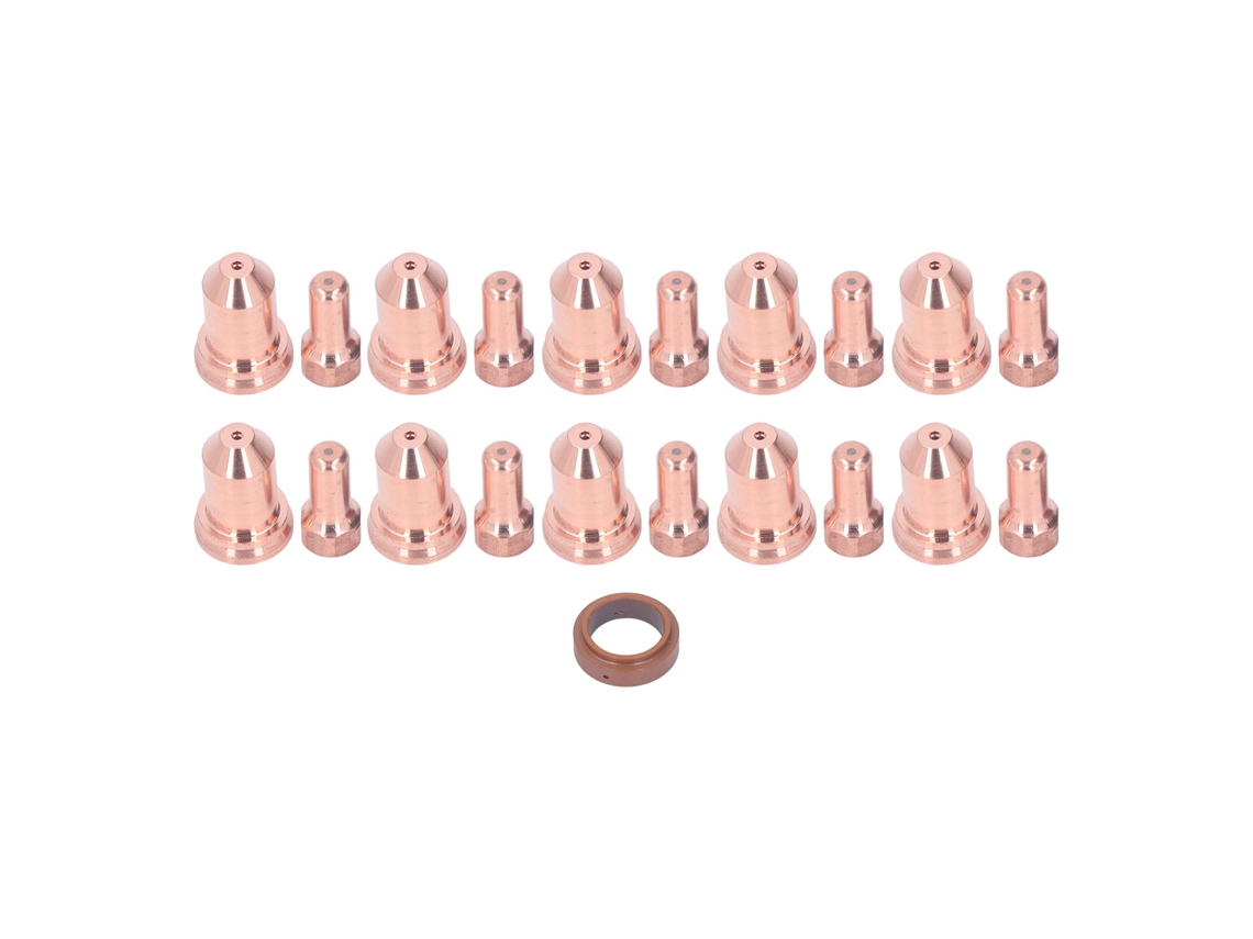Conjunto De 21 Bicos De Eletrodo Laxiscreed Para Corte Plasma Com Bicos De Latão 1,3 Mm Compatível Com Pt80