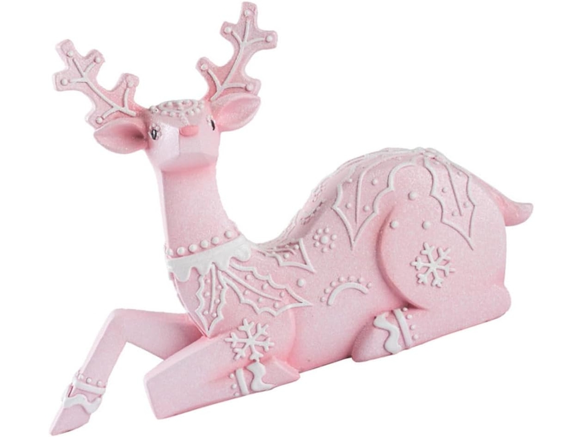 Estatueta de Rena em Resina para Decoração de Natal SFUSHOS