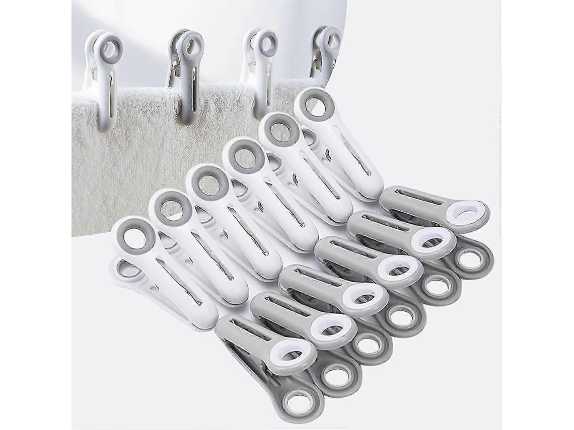 12 Prendedores De Roupa De Plástico - Macios E Resistentes A Manchas - Gentis Com Os Tecidos