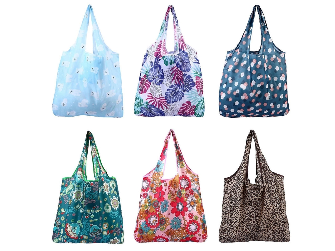 Bolsa Dobrável Portátil para Armazenamento de 12 Sacolas de Compras em Cores Sortidas. GOKOCO