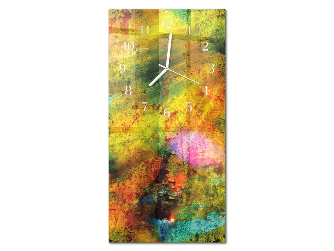 Relógio De Parede De Vidro Multicolor Espelharte (30x60 Cm)