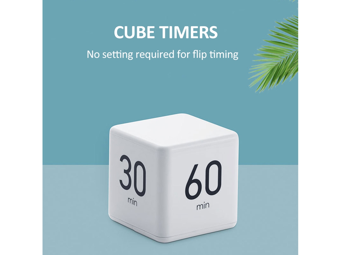 Cronômetro de Cubo com Sensor de Gravidade, Flip Timer 15/20/30/60 Minutos para Estudo, Cozinha, Exercícios, Kids Timer S/MARCA