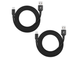 Cabo de Dados Nylon Trançado 1m Preto para Tipo C | EOOCOO