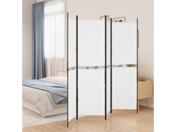 Vidaxl Biombo/divisória Com 4 Painéis 200x180 Cm Tecido Branco
