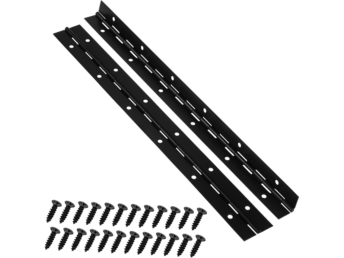 2 De Piano Metal Preto Com Parafusos Para Portas Armários E Madeira