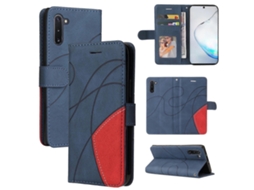 Capa De Couro Pu Com Aba Horizontal Bicolor Para Samsung Galaxy Note10, Com Suporte, Compartimentos Para Cartões E Carteira.