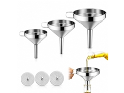 Funil Em Aço Inoxidável 304com Filtro De Malha, Funil De Cozinha Boca Larga Para Transferência Líquidos, Ideal Para Óleo
