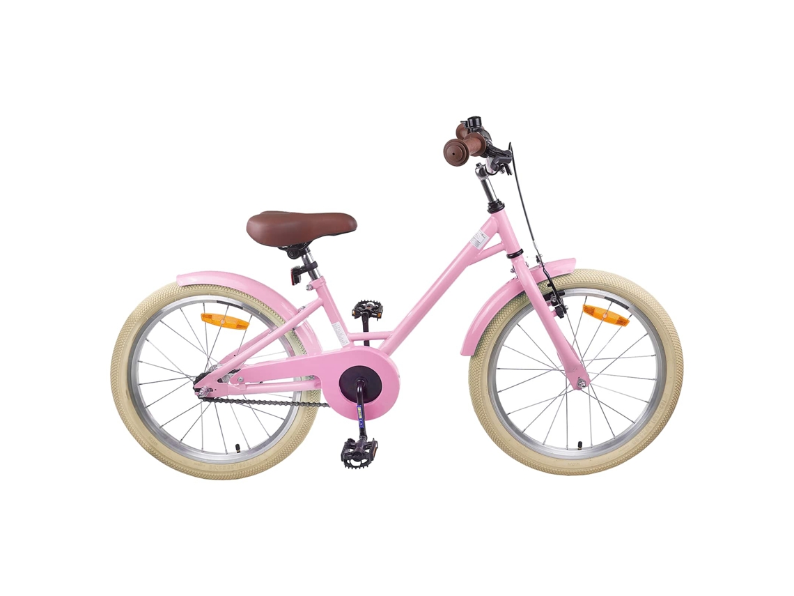 Vidaxl Bicicleta Infantil 18 Polegadas para 5 7 Anos Rosa Claro