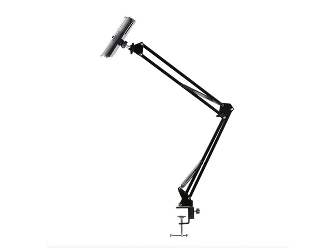 Suporte para Celular e Tablet YURU, com braço longo de metal, pinça, ajuste 180°, para oficina, cozinha